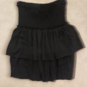 Anthropologie Black Ruffled Skirt